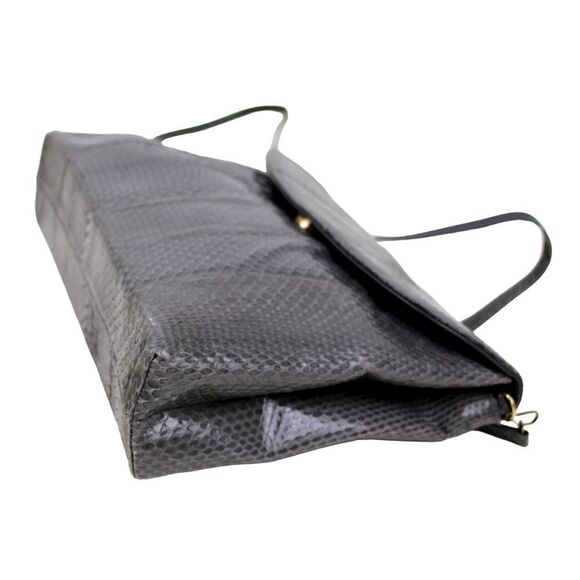 PHILIP LAURENCE MADE IN SPAIN GRAY REAL SNAKE SKIN SHOULDER BAG CROSSBODY PURSE - Picture 8 of 16